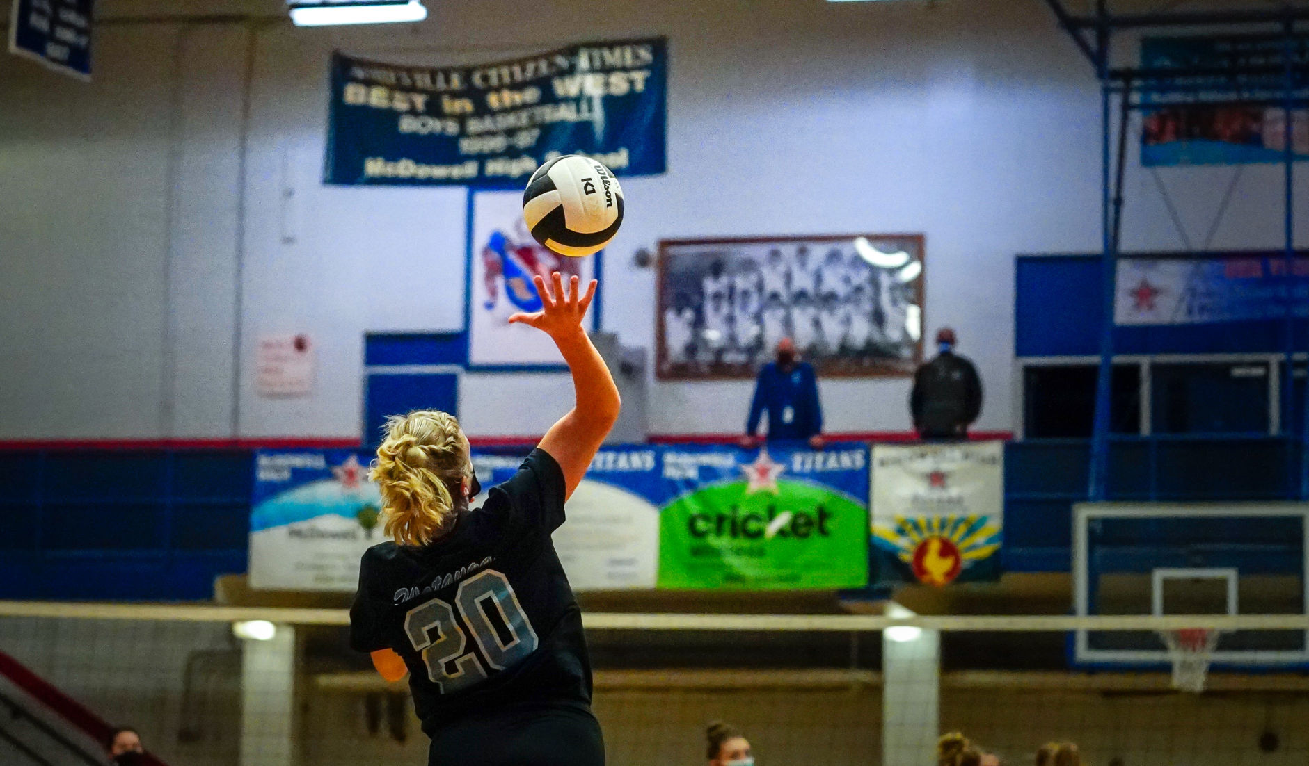 Brooke Scheffler serving